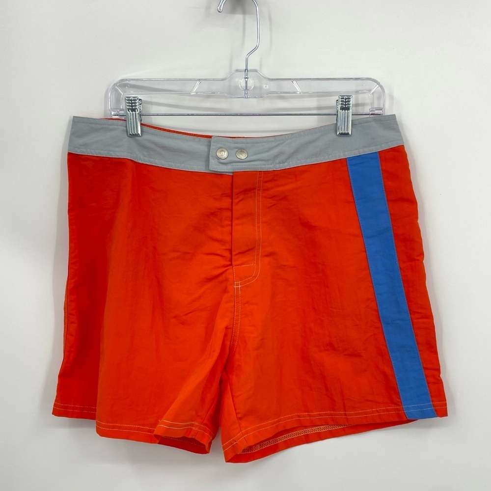 LASC RETRO COACH'S Swim Shorts Orange Sz 31 4” inseam